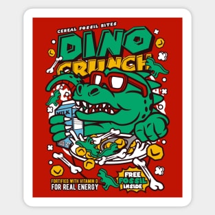 Retro Cereal Box Dino Crunch Dinosaur // Junk Food Nostalgia // Cereal Lover Sticker